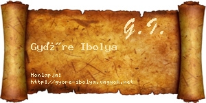 Györe Ibolya névjegykártya